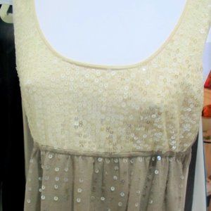 OLIVIA & GRACE COTTON KNIT SEQUIN, SLEEVELESS TOP